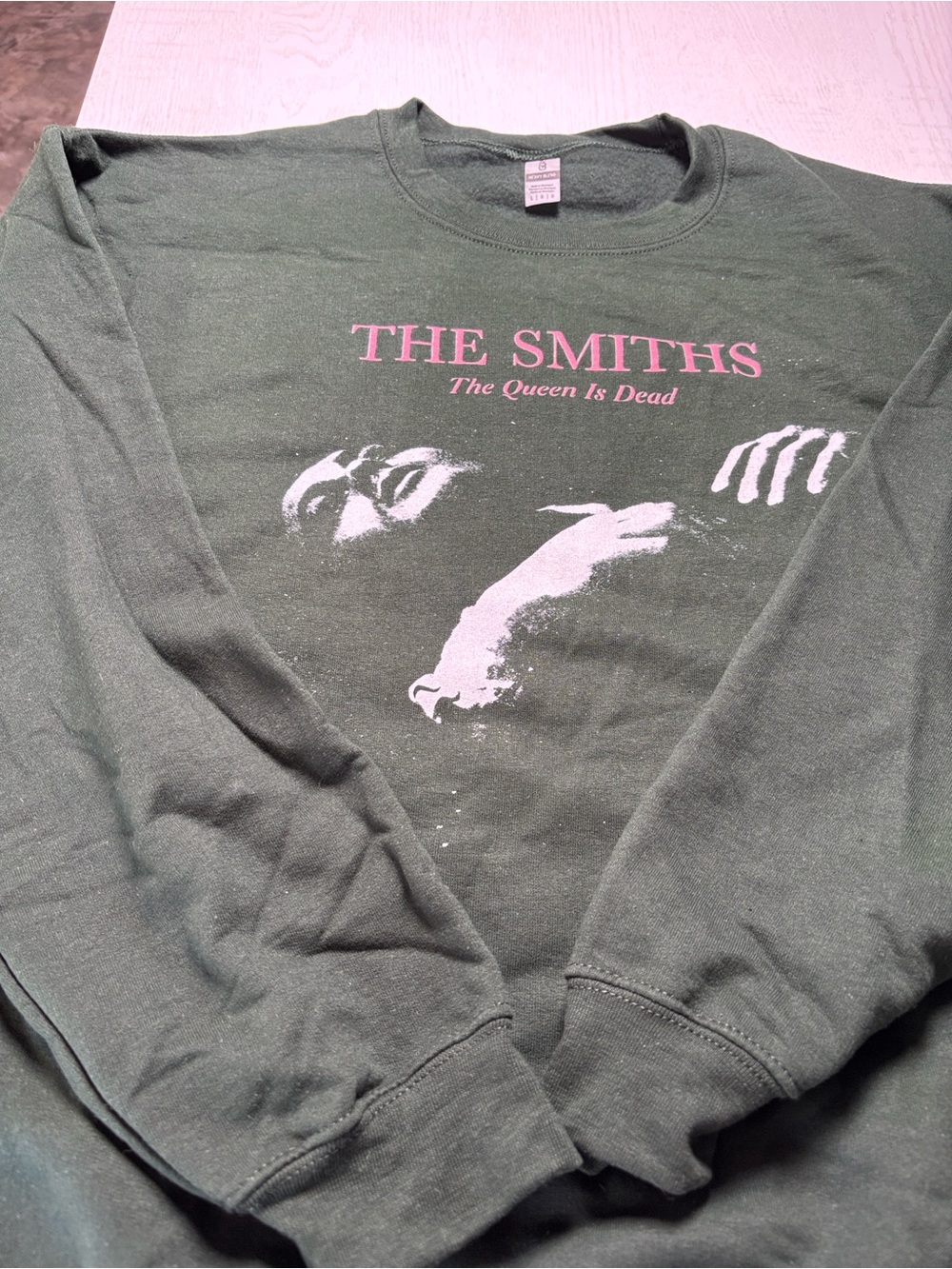 Gildan Olive Green Long Sleeve The Smiths 'The Queen Is Dead' Graphic Tee